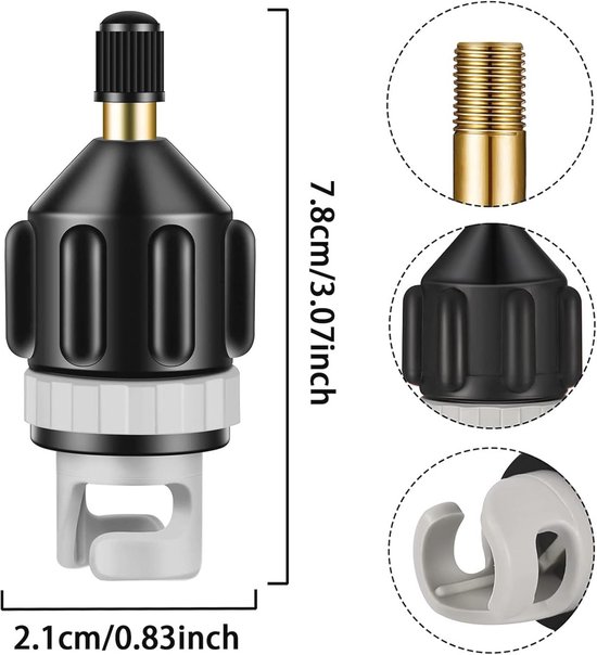 Rubberboot adapter voor opblazen, sup pomp en ventieladapter voor kajak en opblaasbare boten — afbeelding 5
