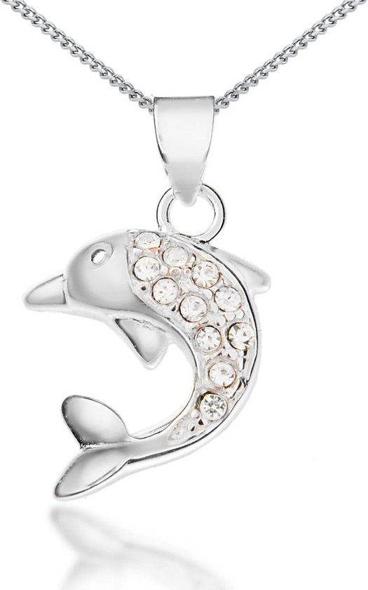 9 karaat bicolor ketting met hanger hart zirkonia voor dames | Lucardi-NL