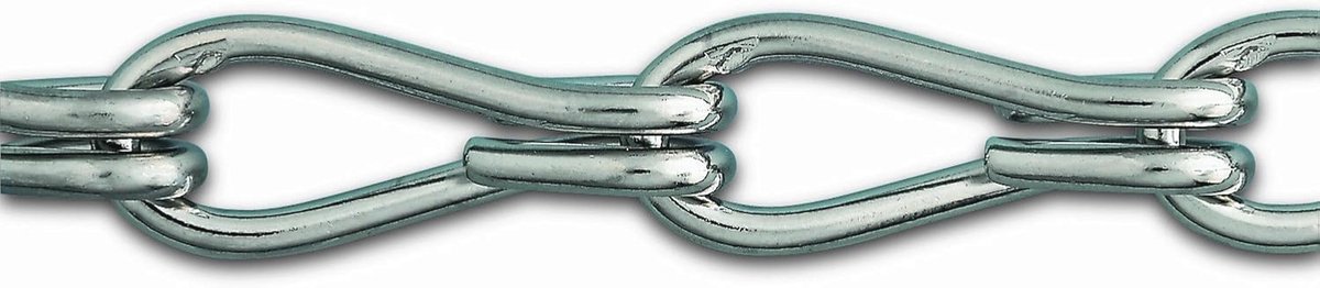 Dubbele ketting vernikkeld staal 1,6 mm - 2,5 m