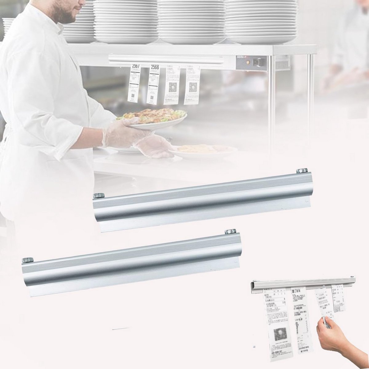 Zelfklevende Aluminium Houder voor Restaurants en Keuken - 2 Stuks, 20 cm