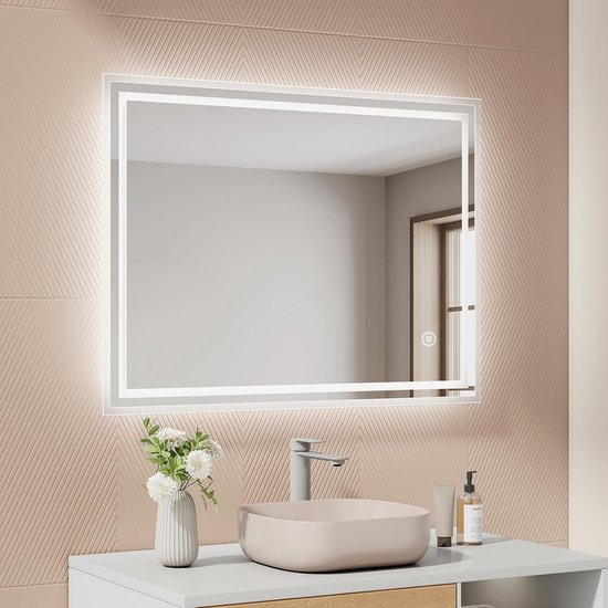 LUVODI Bathroom Mirror with Lighting, 50 x 70 cm, Backlit, 3 LUVODI Bathroom Mirror with Lighting, 50 x 70 cm, Backlit, 3