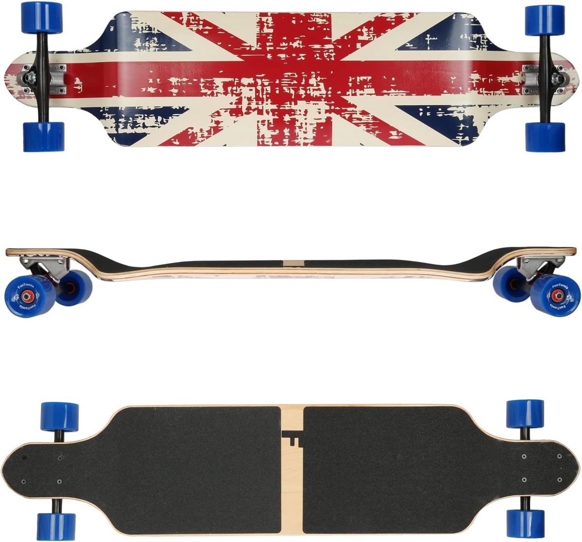 Drop Down Longboard 104 cm Hoge Grip en Stabiliteit Esdoornhout Max 122 kg