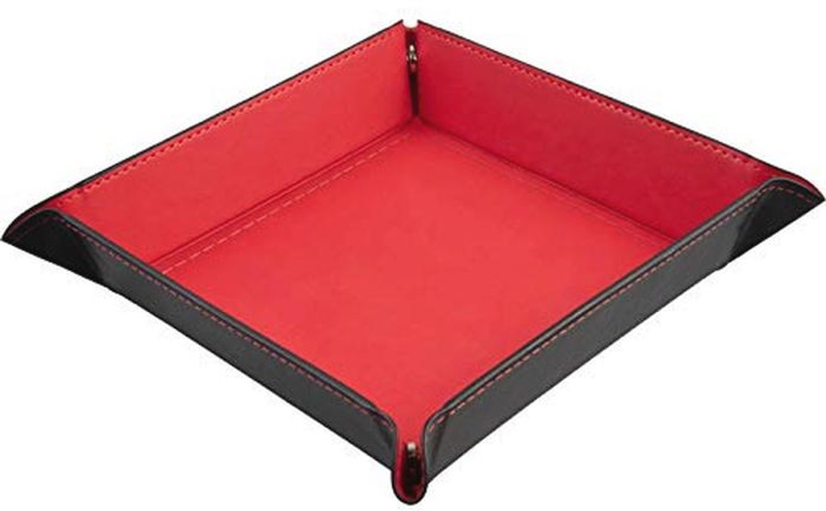 Opvouwbaar Kubusblokje van Imitatieleer in Rood - 22 x 22 cm