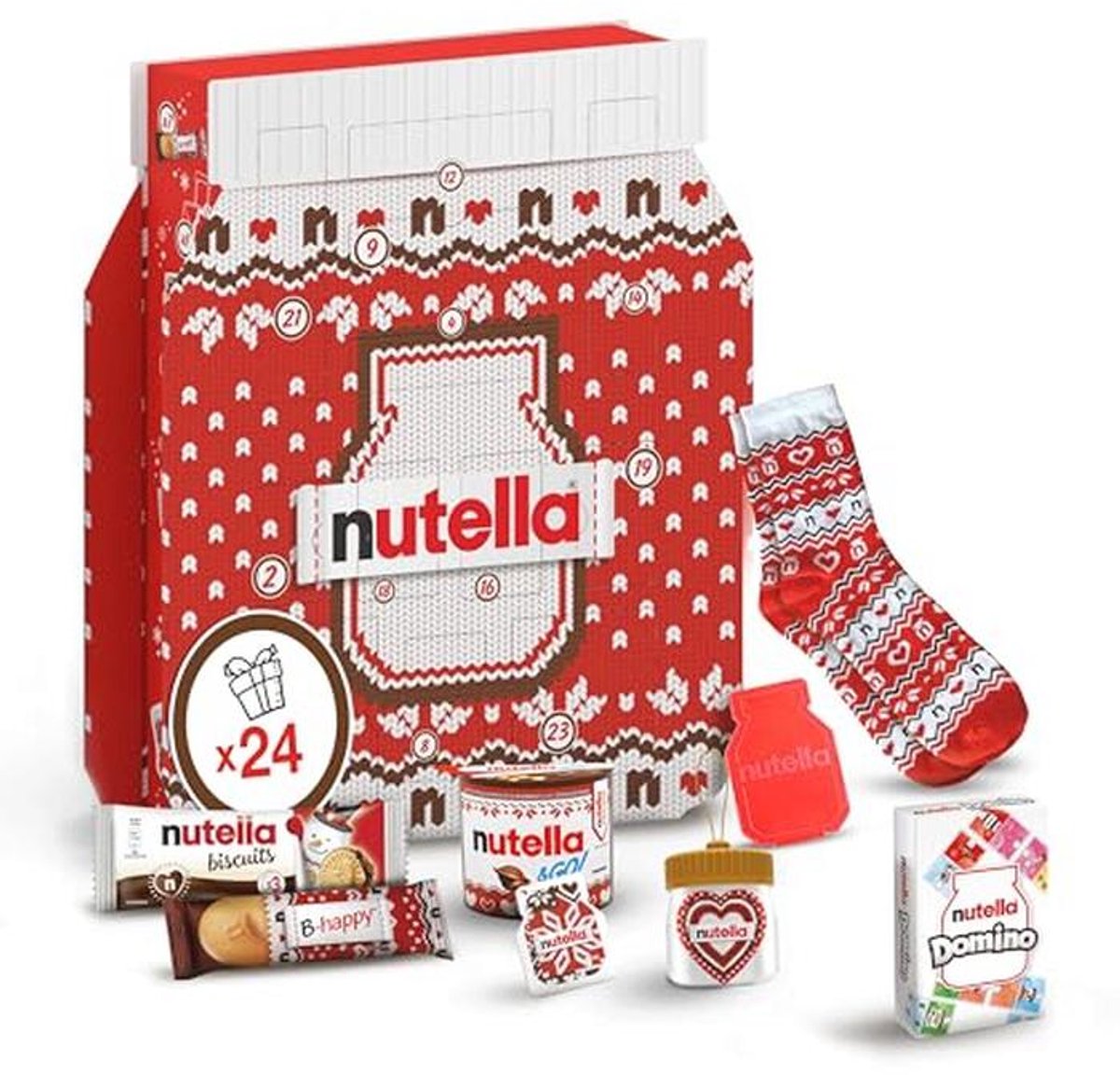 Adventskalender gevuld met Nutella lekkernijen - 529g voor Kerstmis