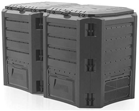 Prosper Plast C-S411 Module Composter 135x71,9x82,6 Cm – Zwarte Compostbak Voor Keuken- En Tuinafval, Ideaal Voor Grotere Tuinen