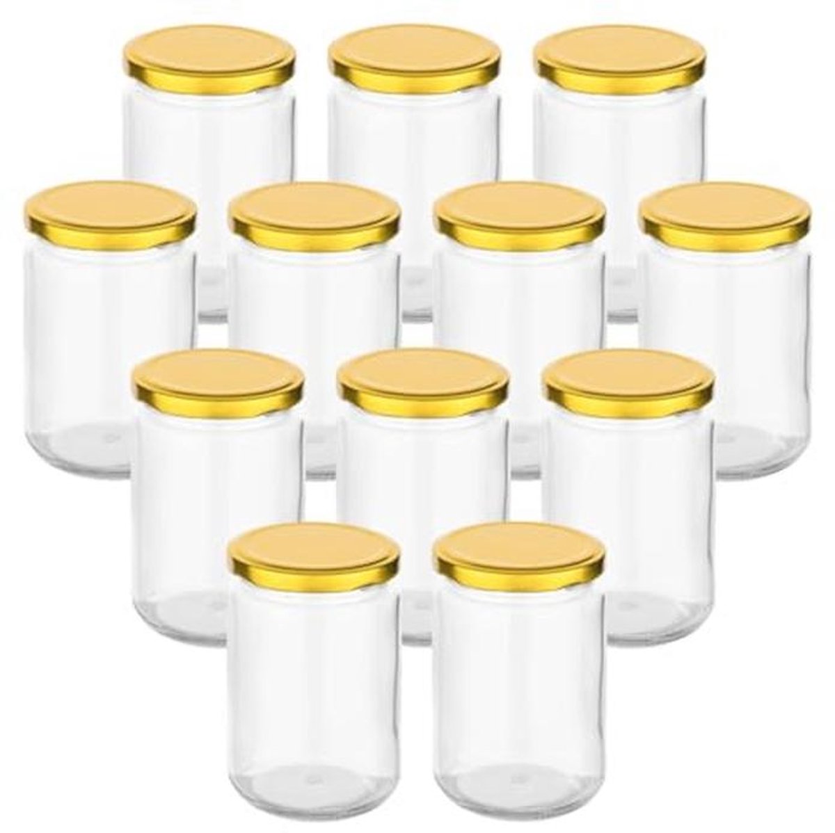 Set van 12 weckpotten van 350 ml met schroefdeksel - Ideaal voor inmaken en bewaren