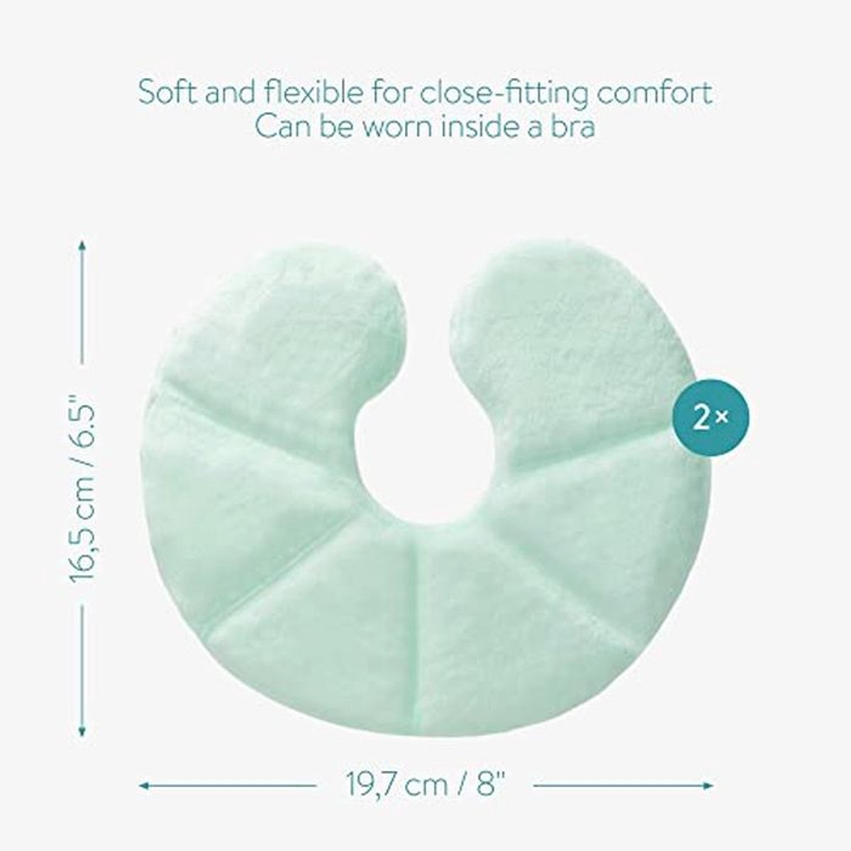 Set van 2 thermische kompressen - Herbruikbare gel pads voor warme en koude toepassing - Ideaal voor borstvoeding - Groene en grijze varianten — cadeau in Cadeau-ideeën - foto 3