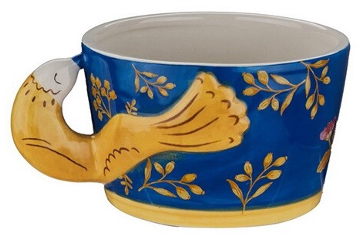 Aardewerk beker oriental bird