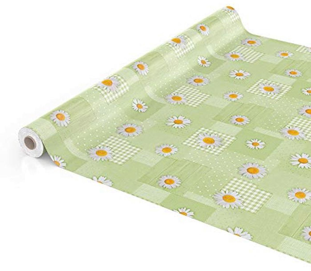 Tafelzeil Kamille Patchwork Groen 220x140cm - Waterafstotend en Onderhoudsvriendelijk