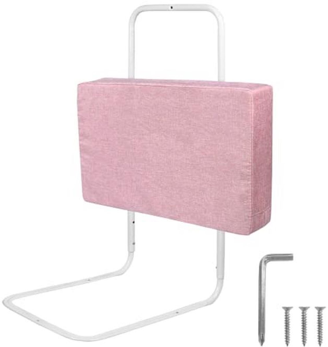 Verstelbare Softpack Kinderbedbeschermer - 50cm Draagbaar Bedhek in Kersenroze voor Baby's