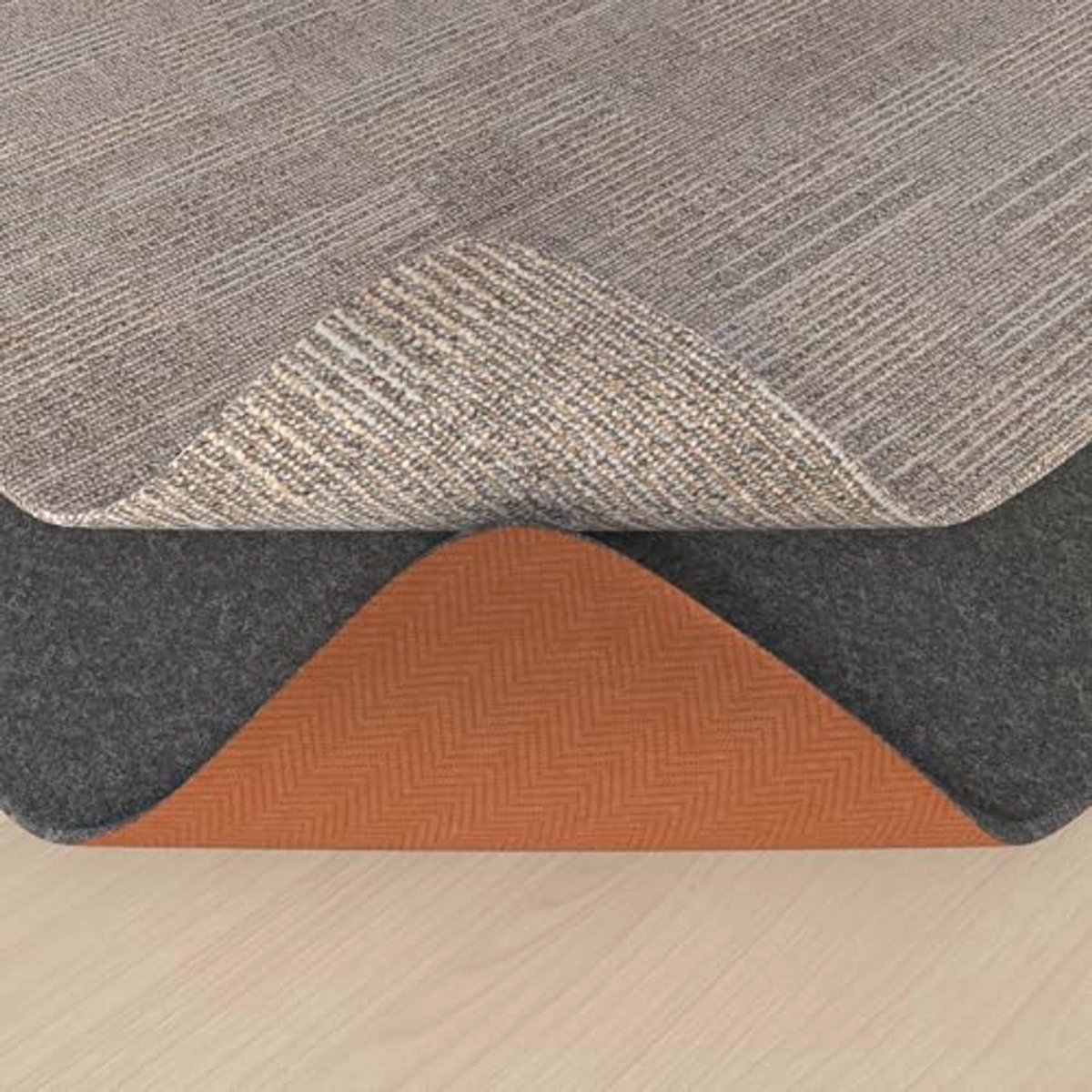 Antislip Vilten Tapijtonderlegger 100x150cm voor Hardhouten Vloeren - Rubber Achterkant