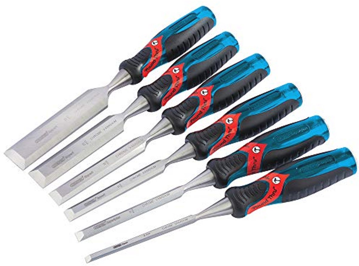 Soft Grip Houtbeitel Set met 6 Stuks - Hoogwaardige Beitels voor Houtbewerking