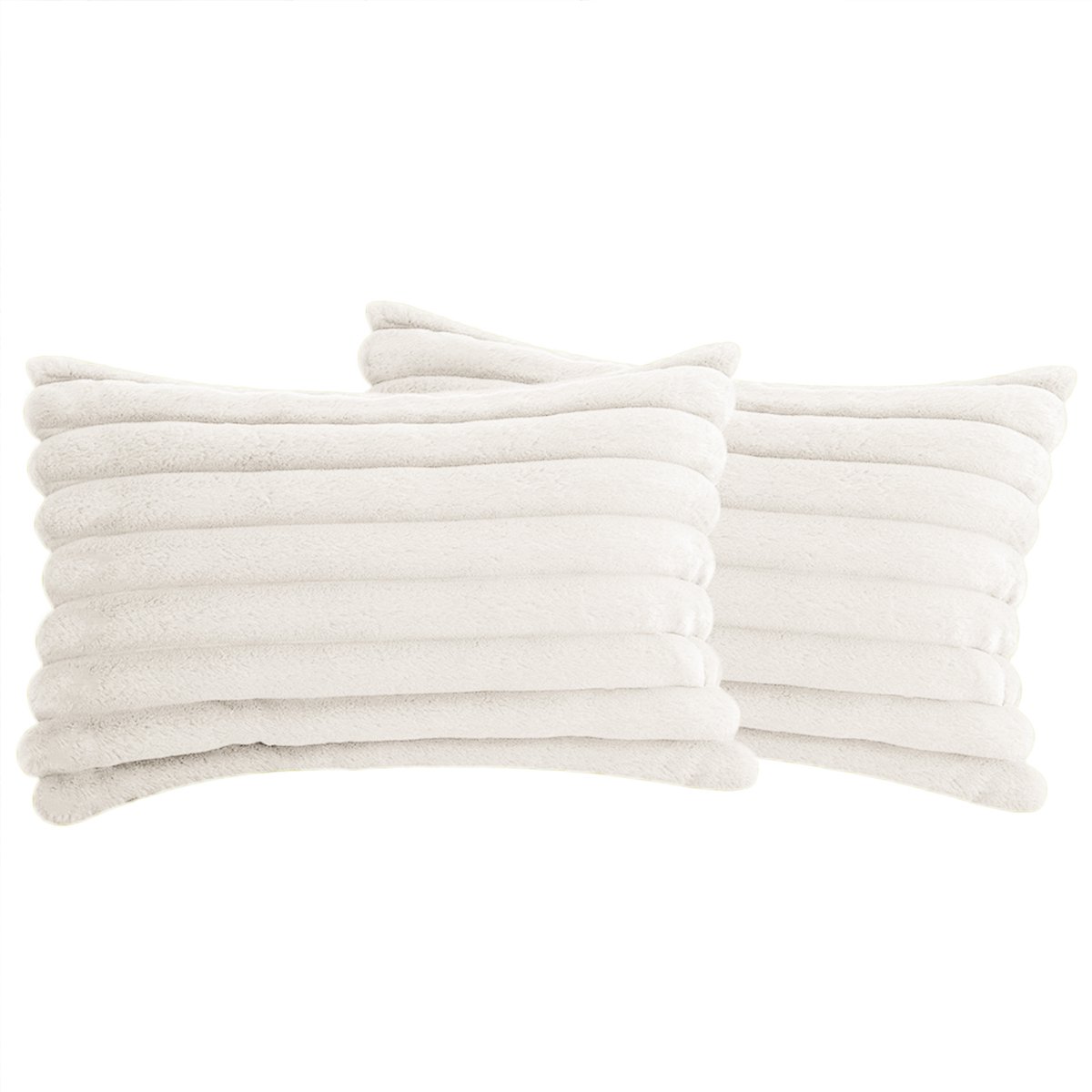 STILVORA Kussenslopen – Woonkamer Kussenslopen Set Met Fluweel, Comfortabele Zachte Kussenslopen Met Rits Voor Sofa En Bed – 30x50 Cm – Fluweel – Wit