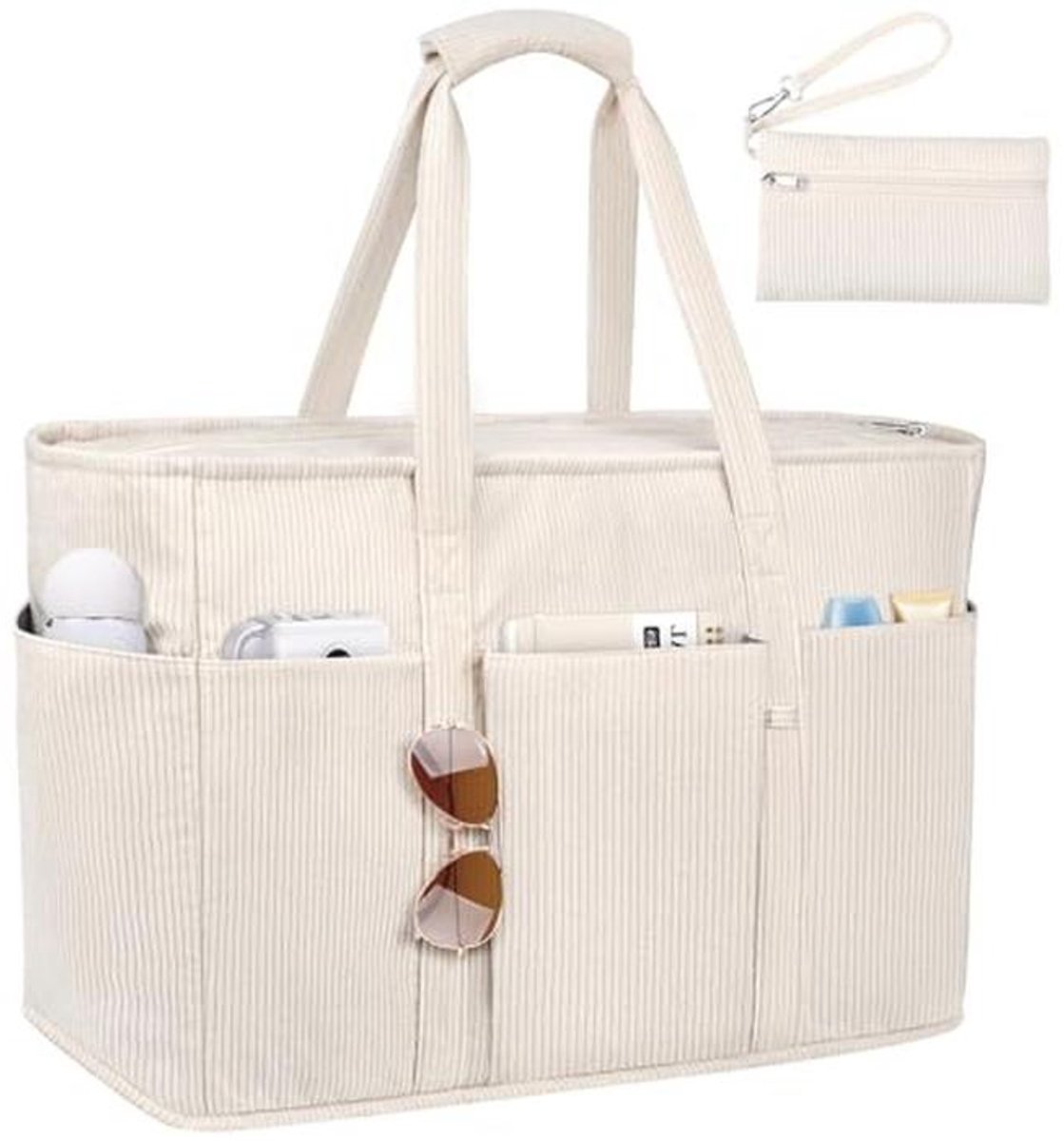 Oversized Waterdichte Strandtas voor Vrouwen met Nat Compartment - Ideaal voor Vakantie, Reizen en Winkelen