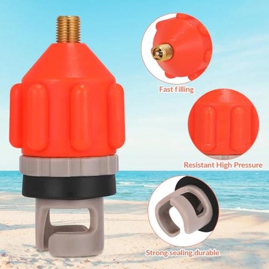 SUP-pompadapter voor compressor met 5 verschillende mondstukken - Ideaal voor opblaasbare boten en paddleboards van Merkloos — afbeelding 3
