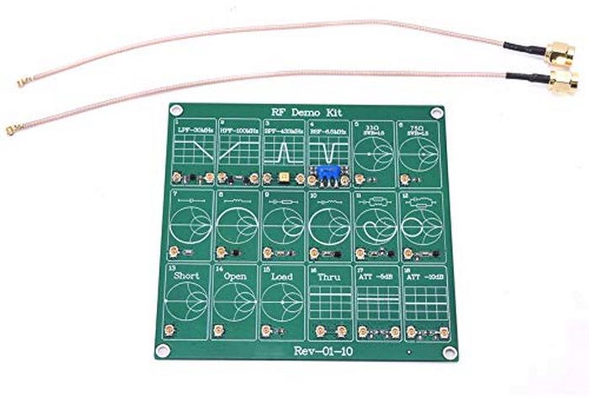 Functionele RF-testkaart met 18 modules voor netwerkanalyse en kalibratie