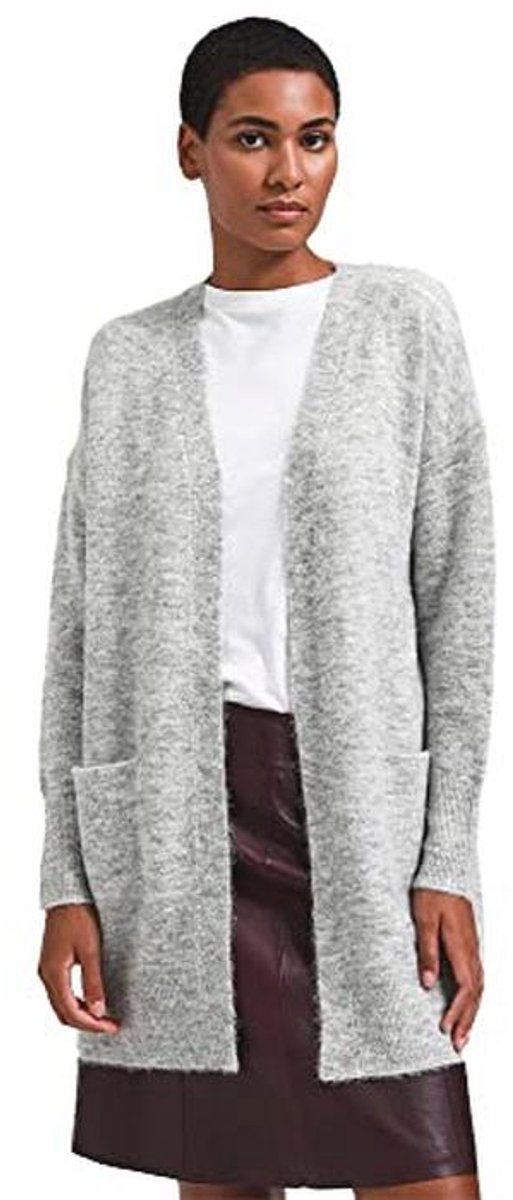 Dames Gebreide Midi Lang Cardigan met Voorzakken