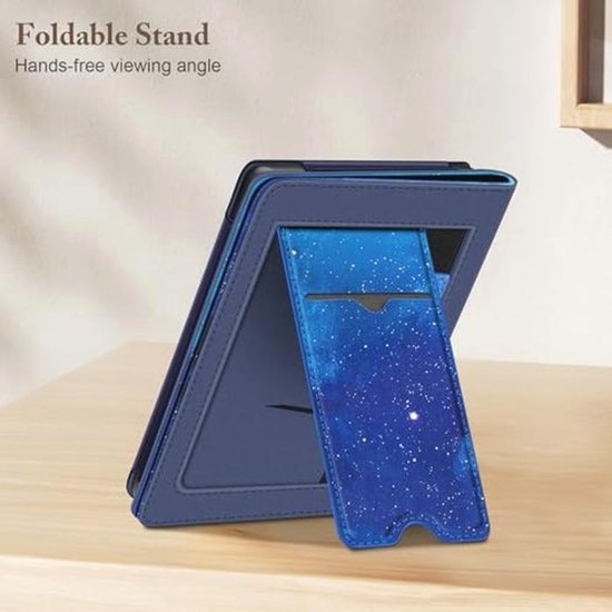 Fintie Case for Tolino Shine Color/Shine 5 (2024)/Shine 4 (2022) & Kobo Clara Colour/Clara BW(2024)/Clara 2E (2022) - Kickstand Cover with Card Compartment, Wristband and Auto Sleep/Wake Starry Sky van Merkloos — afbeelding 5