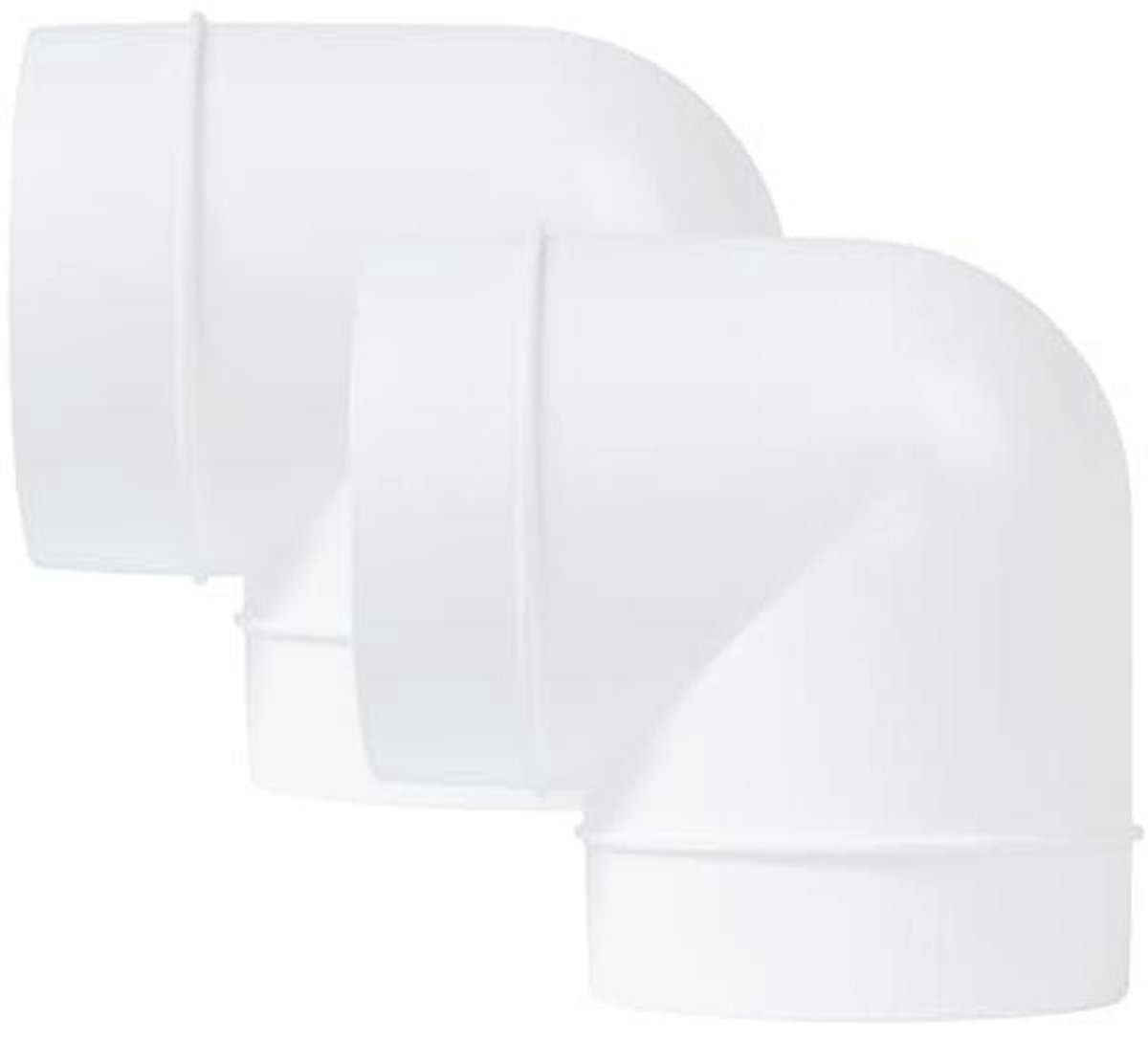 100 mm Ventilatiebuizen met 90 Graden Bochten - 2 Stuks Flexibele Ronde Buisverbinder van ABS Kunststof