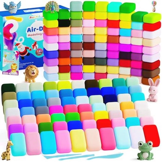 Pâte à Modeler 60 Couleurs – Argile Autodurcissante Magique Pour Enfants – Kit Créatif Complet Garçons & Filles