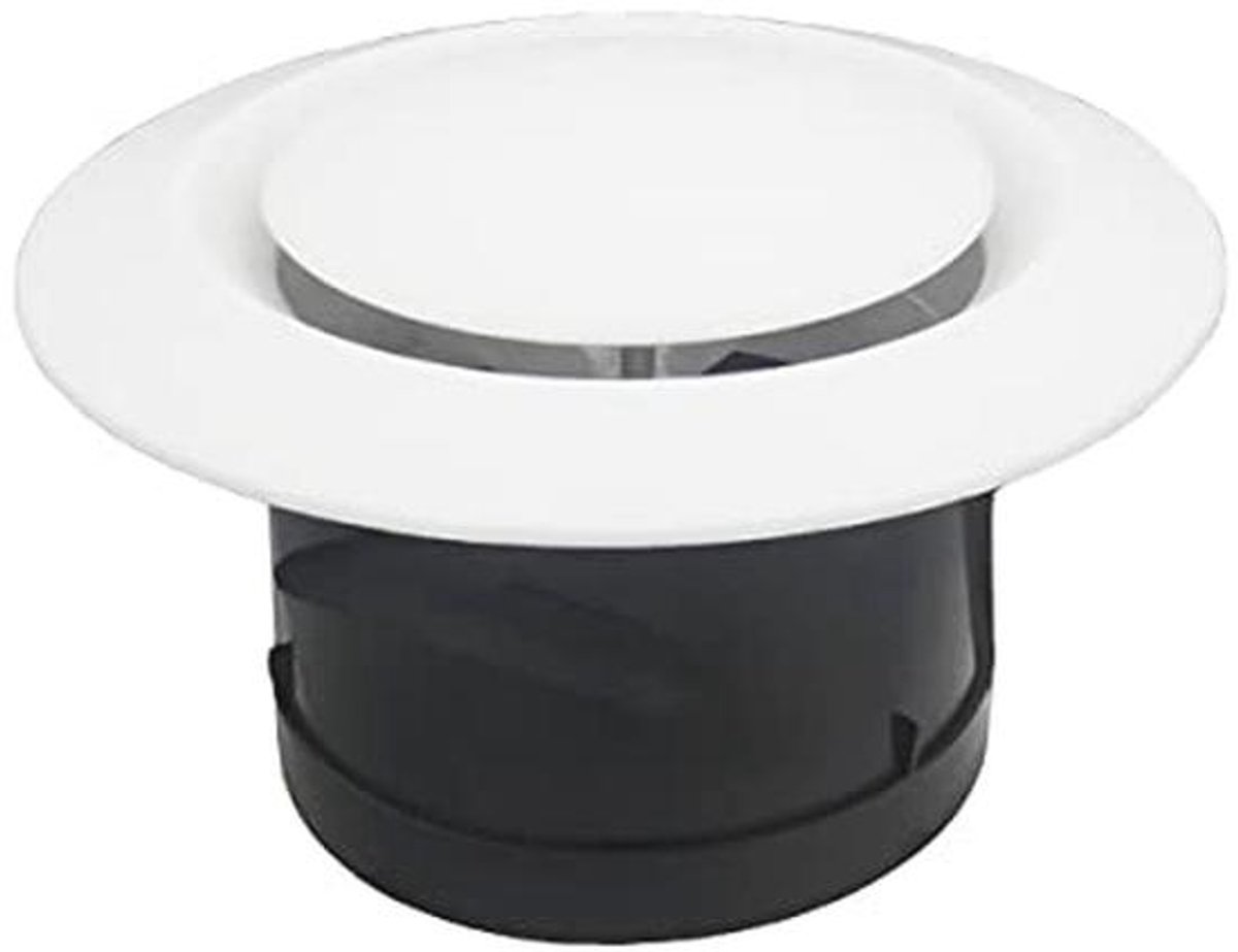 Verstelbaar Afvoerluchtrooster 100 mm - Wit - Voor Ventilatiesystemen - 4 Inch