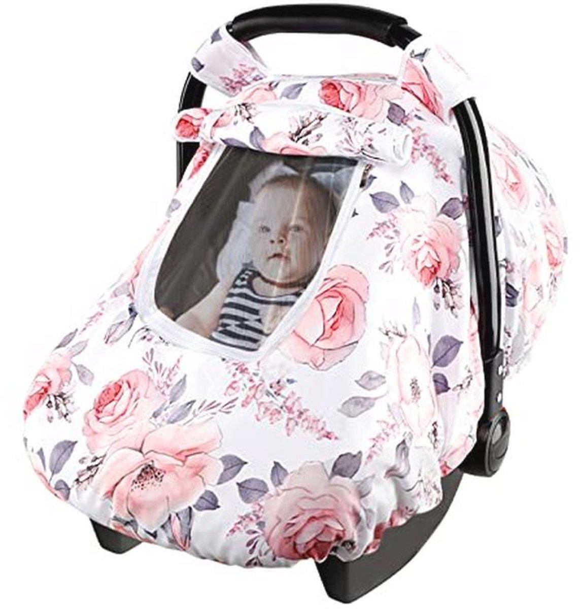 Warmte en Comfort: Gezellige Autostoelhoezen voor Baby's met Roze Bloemen