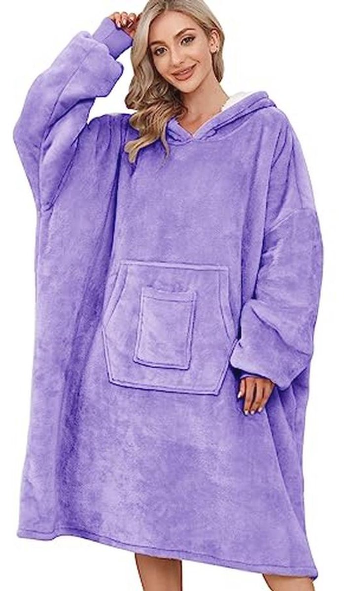 Oversized capuchon deken voor dames - Zachte en warme sweatshirt deken met grote zakken