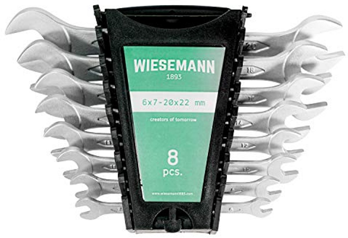 Dubbele steeksleutel set 8 delig 6-22mm met gereedschap houder