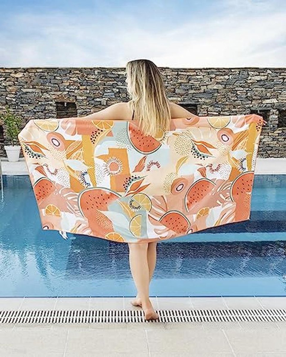 Premium Microvezel Strandlaken met Kapknoop - Zandvrij, Sneldrogend en Compact 80x160 cm