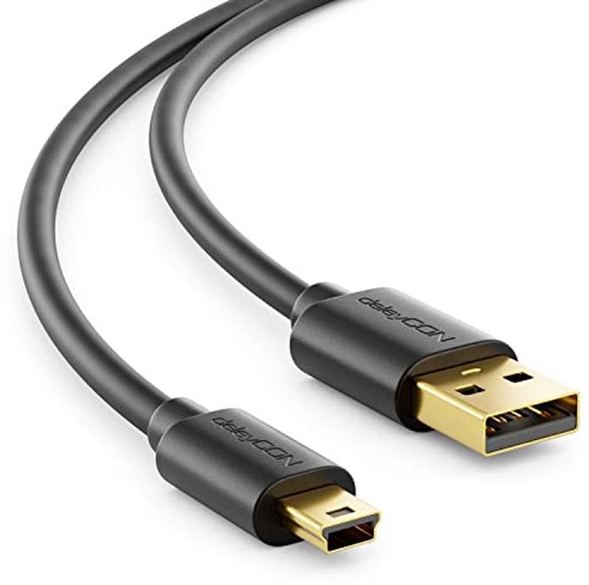 1,5m Mini USB 2.0 Kabel - Oplaad- en Datakabel voor Mobiele Apparaten - USB A naar Mini B - Zwart
