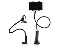 Verstelbare Gooseneck Telefoonhouder voor Bed - 360° Rotatable Mobiele Telefoonstandaard - Flexibele Lange Lazy Arm Telefoonhouder - Stevige Clip-on Telefoonhouder voor Bureau - Compatibel