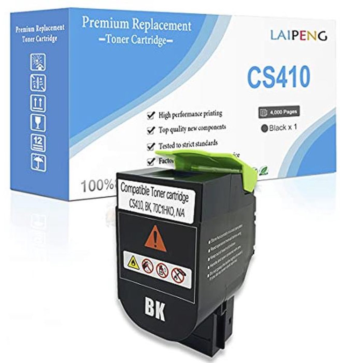 Compatibele tonercartridge voor Lexmark CS310 CS410 CS510 - Hoge capaciteit 4000 pagina's