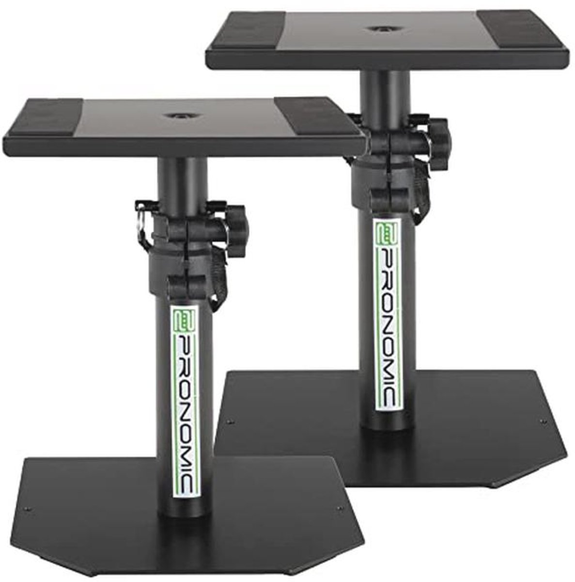 Verstelbaar Tafelstatief voor Studiomonitors - Stabiele Speakerstands - Hoogte 25,5 tot 41 cm - Zwart