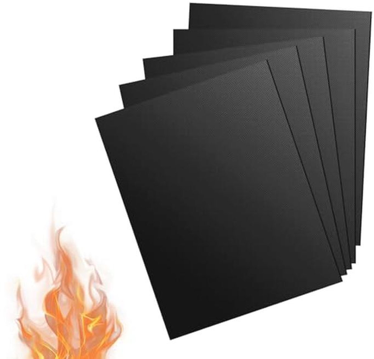 Grillmatset 5-delig - 40 x 30 cm - Herbruikbare en hittebestendige antiaanbakmatten