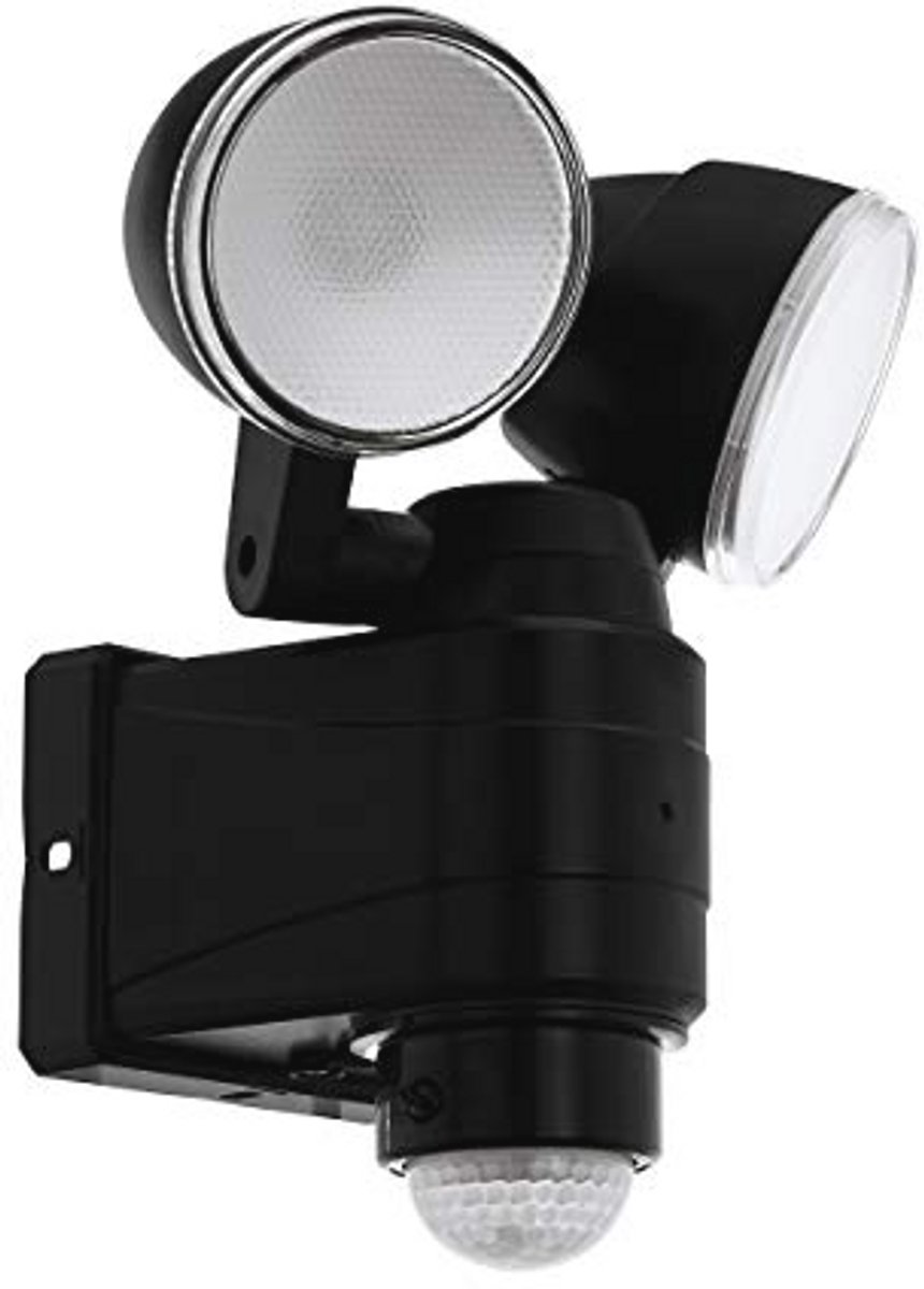 Buitenwandlamp met Bewegingsmelder - Zwart, LED, 2 Lichtpunten, IP44, Batterijgevoed