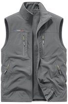 Omkeerbaar fleece vest voor heren - Winter warm multi-pocket body warmer zonder mouwen