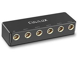 Hoofdtelefoon Splitter Box 6,35 mm - 1/4” Stereo Multi Audio Verdeler voor Gitaar, Studio Opname en Live Performances