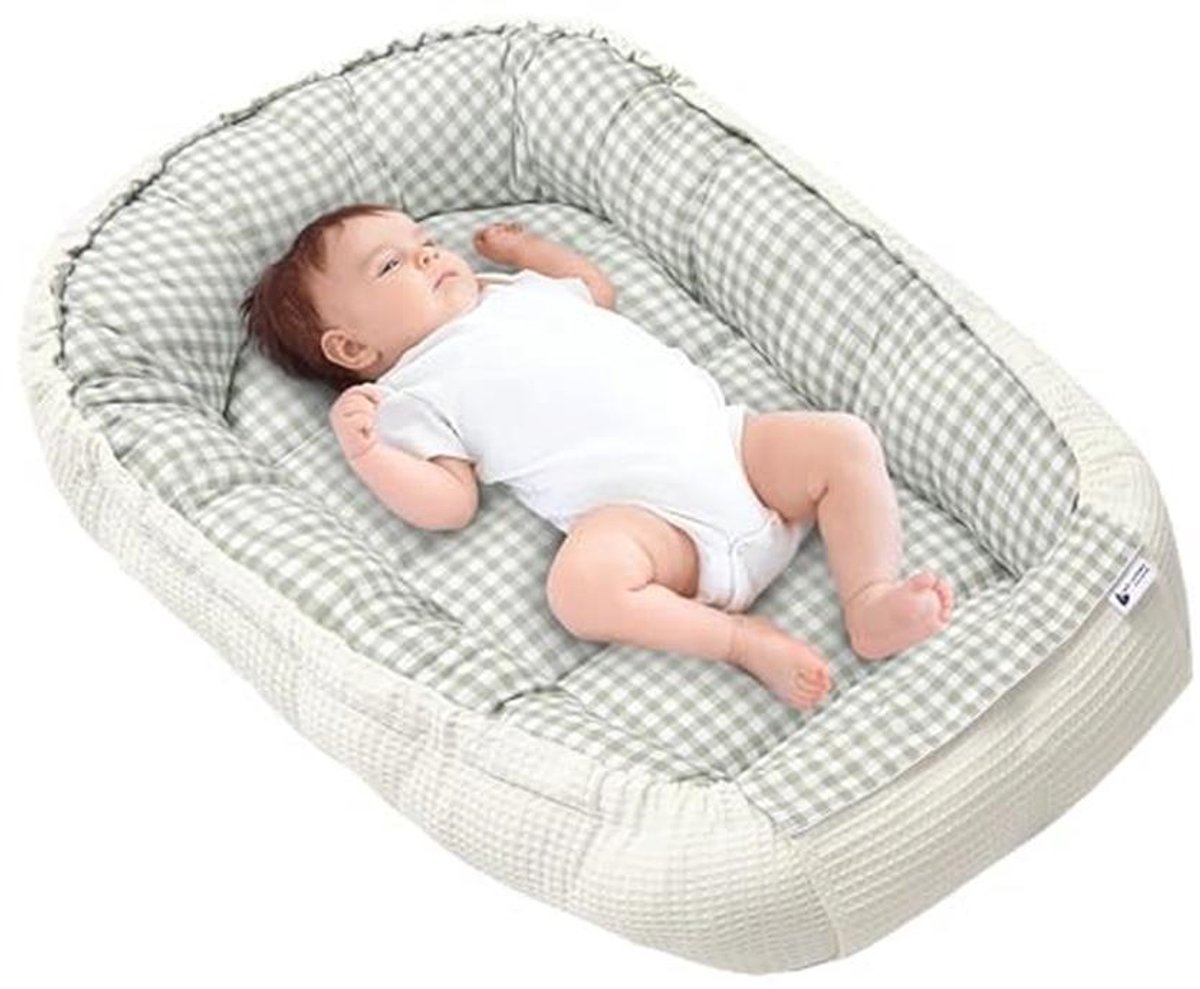 Babynest Knuffelnest 100% Katoen Reisbedje voor Baby's - Veilig en Comfortabel 100x60x15 cm