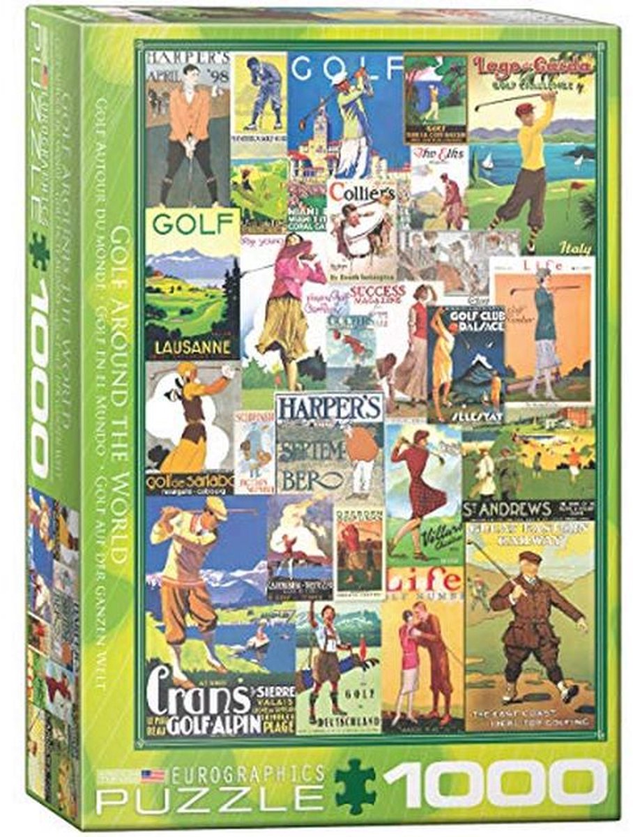 Puzzel van 1000 stukjes met wereldwijde golfbanen