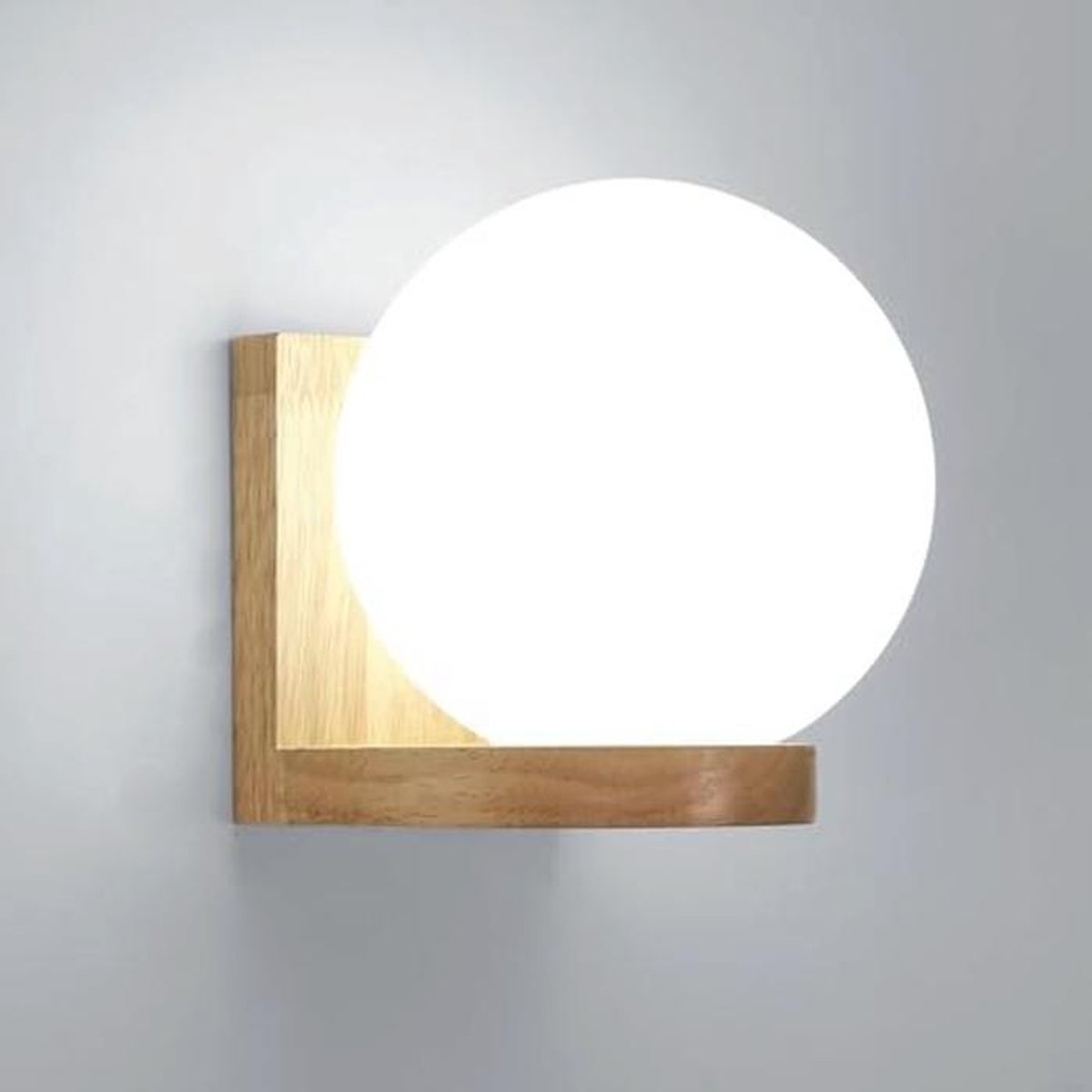 Moderne Houten Wandlamp met Glas voor Slaapkamer en Woonkamer