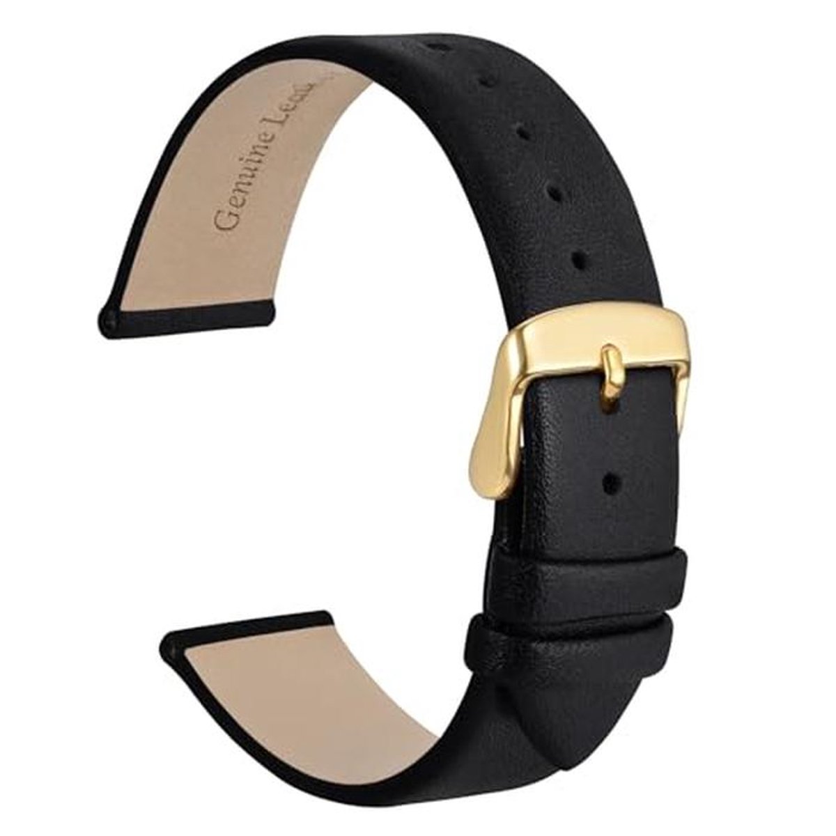 Elegant Leren Horlogebandje met Gouden Gesp 22mm - Stijlvolle Armband voor Horloges
