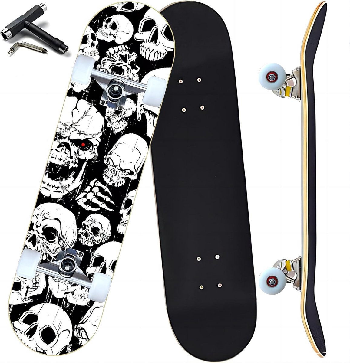 Compleet Skateboard voor Beginners en Gevorderden - 7 Lagen Esdoorn Hout Kicktail