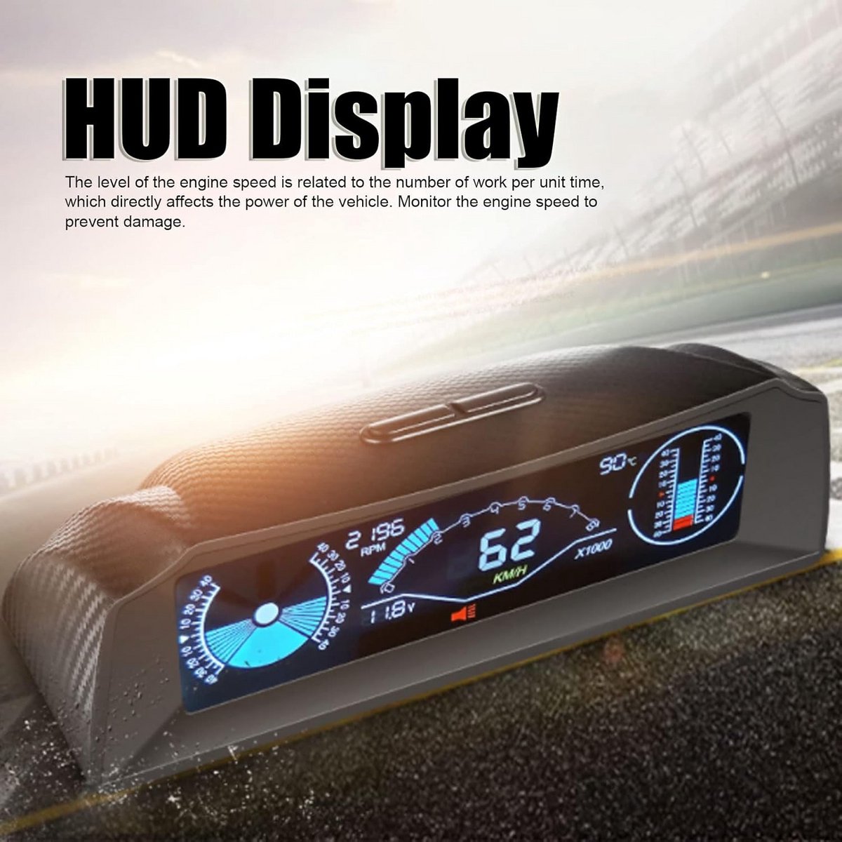 Universele Auto Head-Up Display voor Dashboard met Multifunctionele Dataweergave thumbnail 5