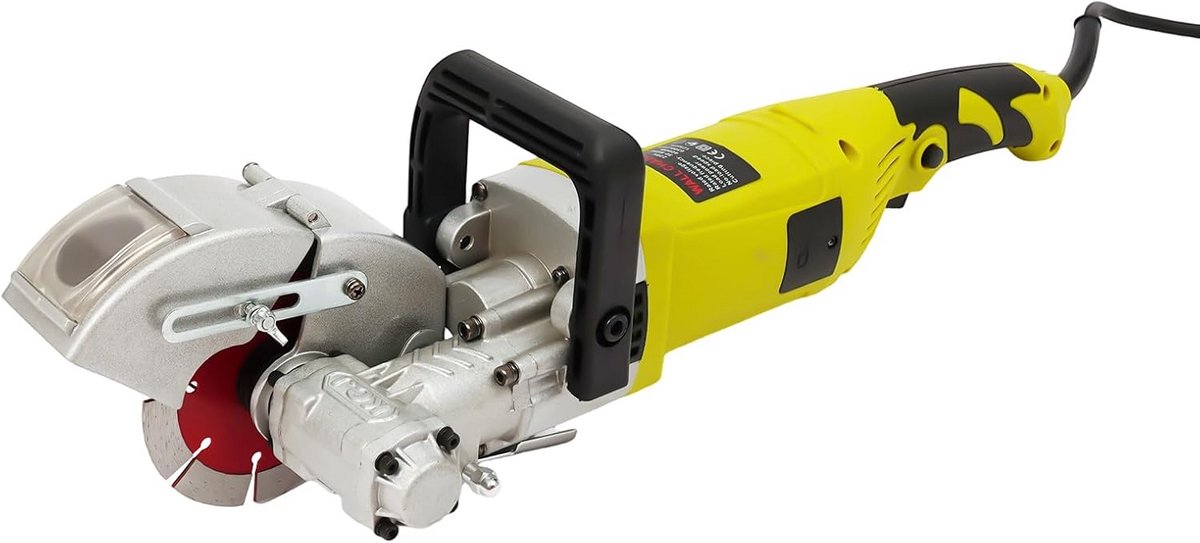 Groefmachine voor muren - 4000 W - 6500 rpm - verstelbare diepte 0-37 mm - breedte 33 mm - voor baksteen, beton, marmer - met 5 zaagbladen