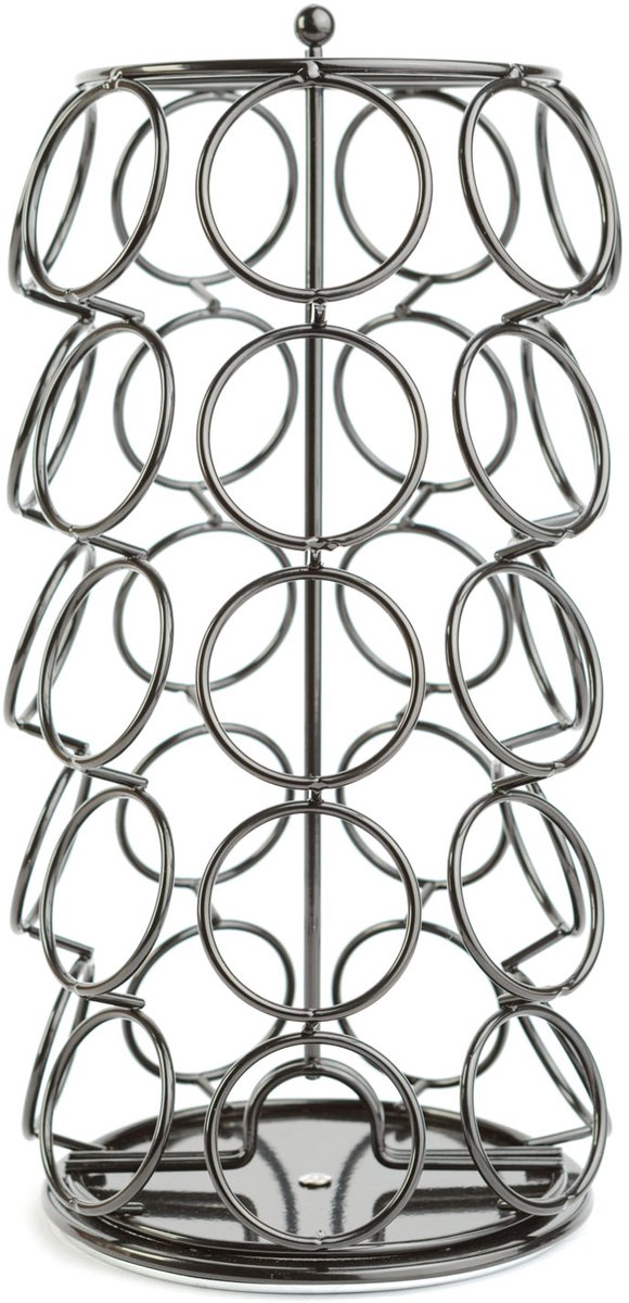 Metalen Koffiecapsulehouder – Voor 35 Dolce Gusto Capsules – Draaibare Capsulehouder Met 7 Kolommen – Ruimtebesparend Ontwerp – Antislip Voet – Zwart – 32 X Ø16,5 Cm [BW0997]