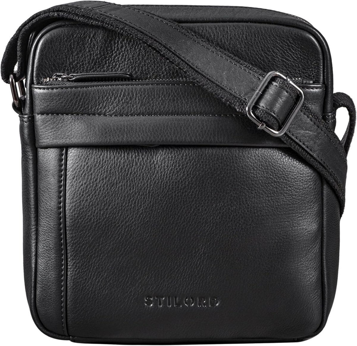 Heren Leren Schoudertas Crossbody Compact Vintage Schoudertas voor Tablet en A5 Documenten