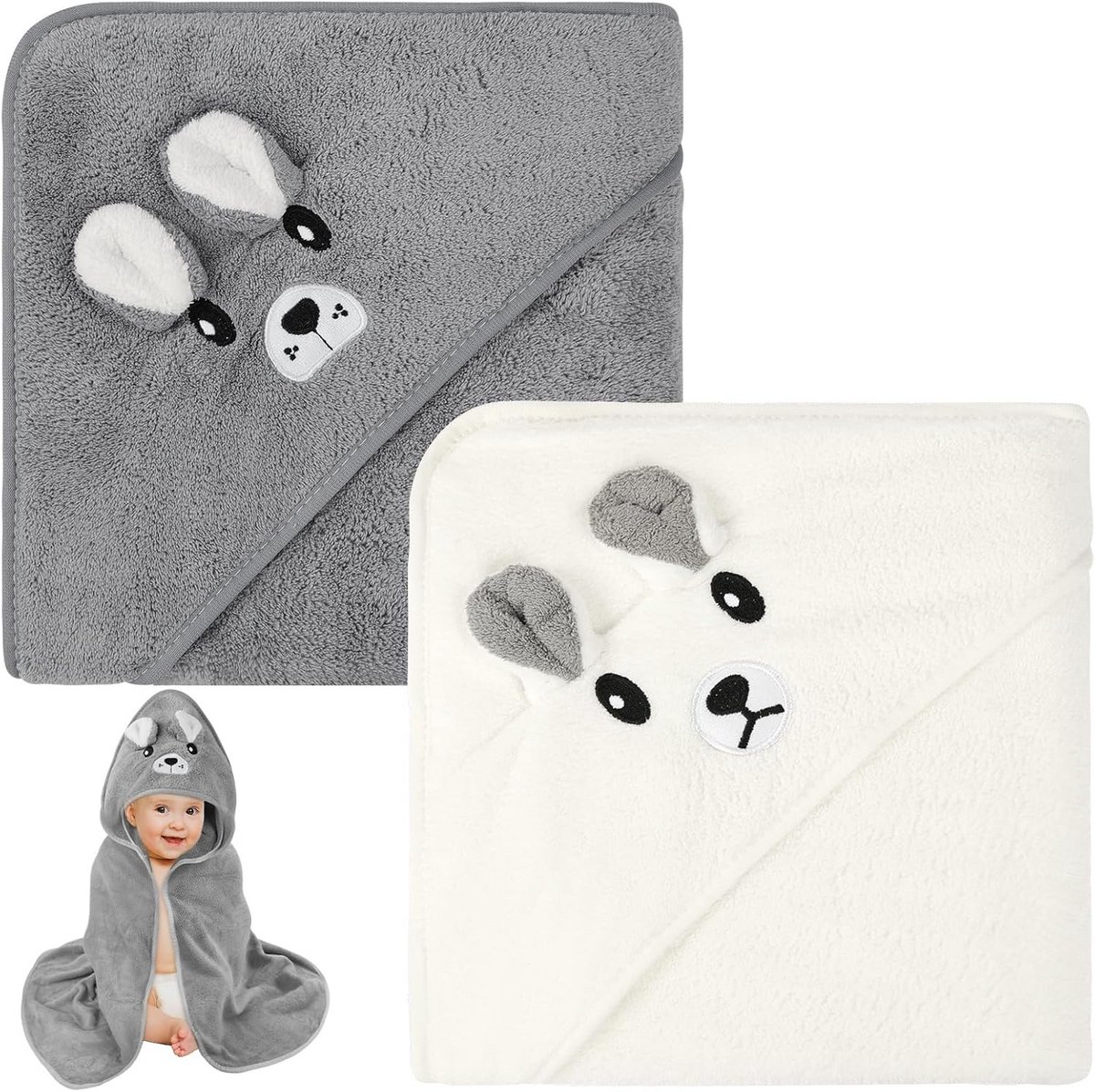 Baby badponcho 2 stuks zachte badcape voor baby en peuter 0-6 jaar