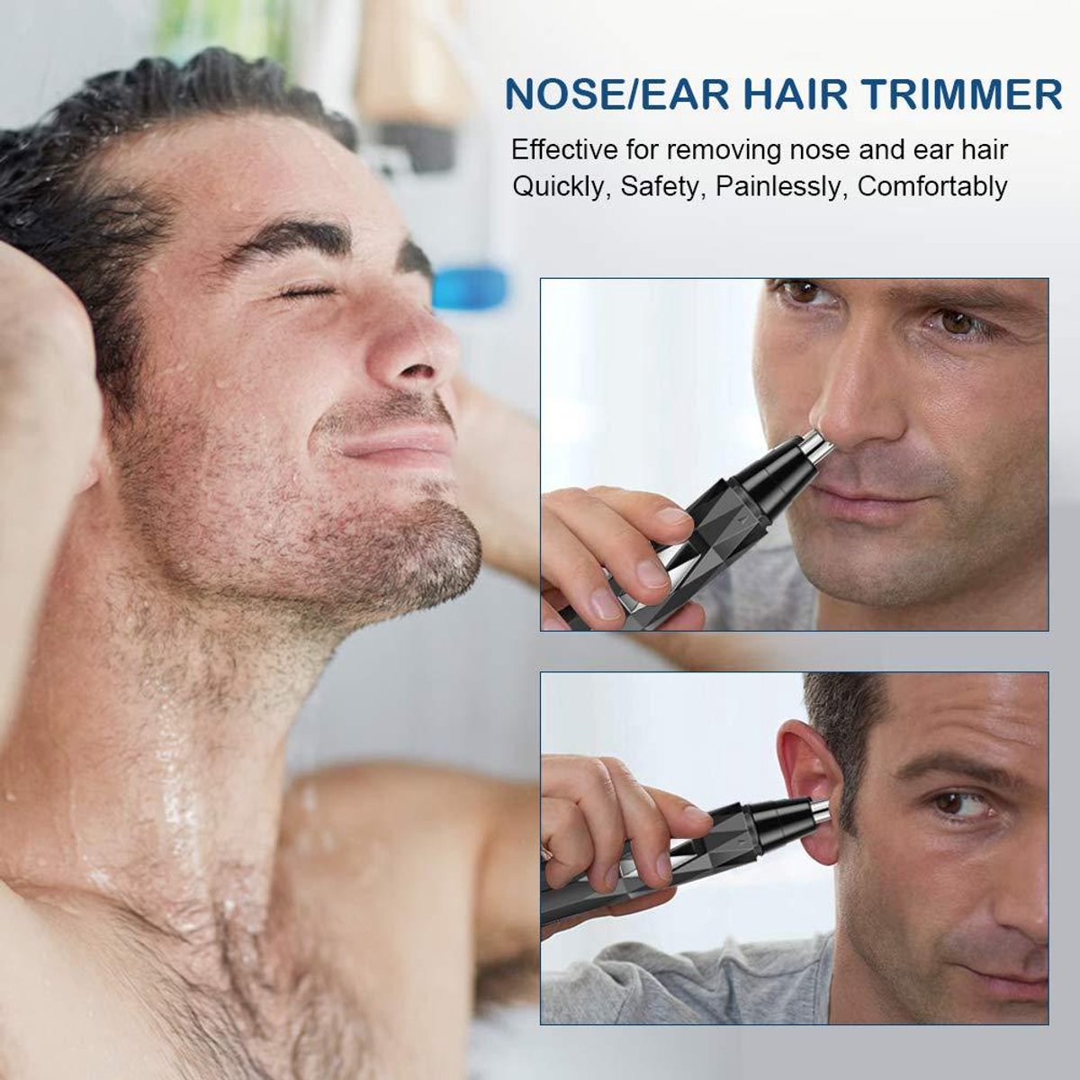 Elektrische neushaartrimmer, scheerapparaat en wenkbrauwtrimmer set voor mannen