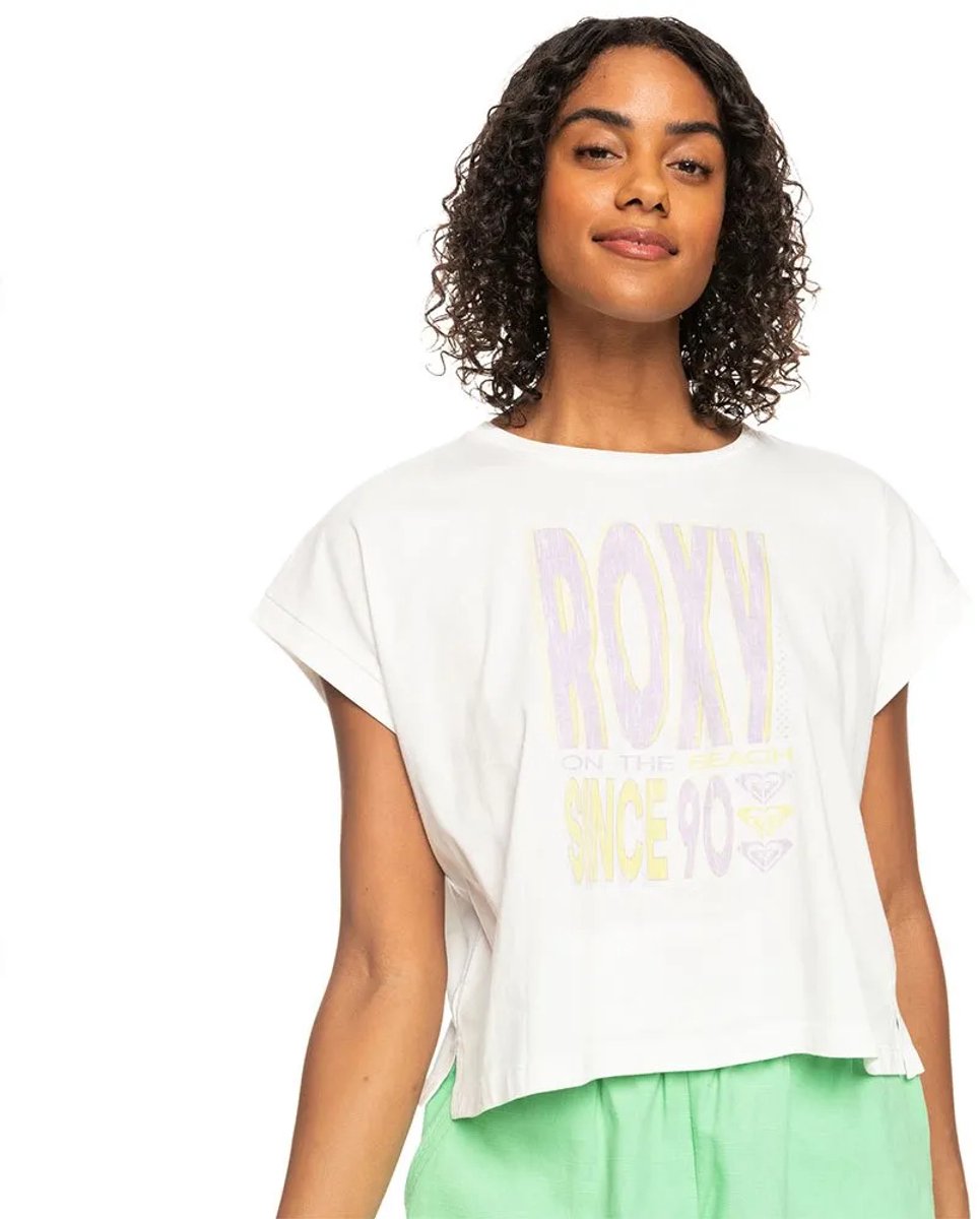 Roxy Alone On The Beach T-shirt Met Korte Mouwen M Vrouw Wit