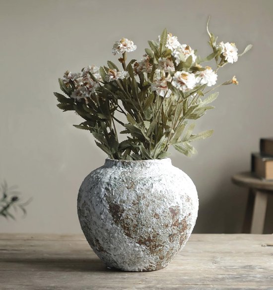 Zwarte rustieke grote houten vaas voor huisdecoratie, vintage vloer hoge bloemenvaas noodlijdende boerderij decor voor woonkamer entree tafel middenstukken, plank, keuken, bruiloft, Wabi-Sabi